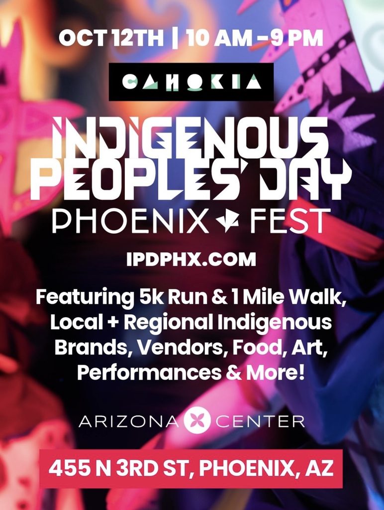 Flyer for Indigenous Peoples' Day Phoenix Fest